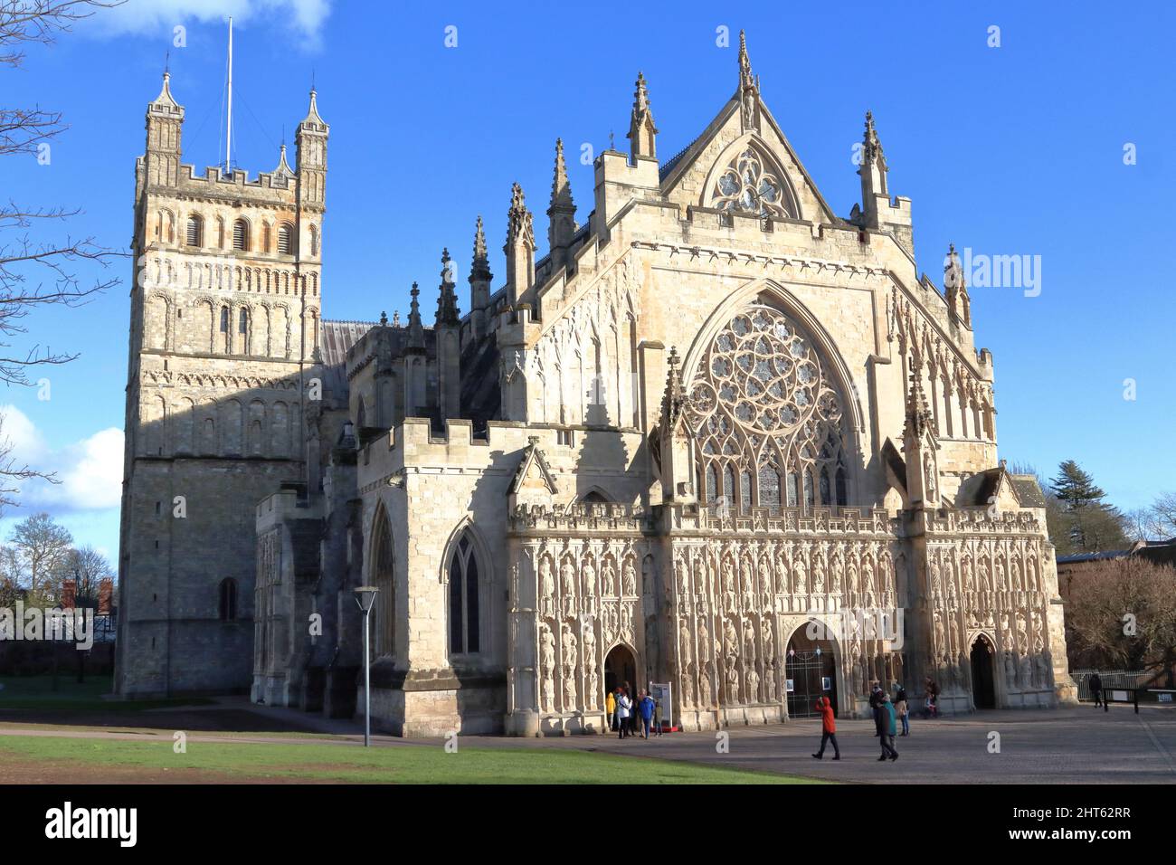 Exeter Cathdral - exterior front view Stock Photo