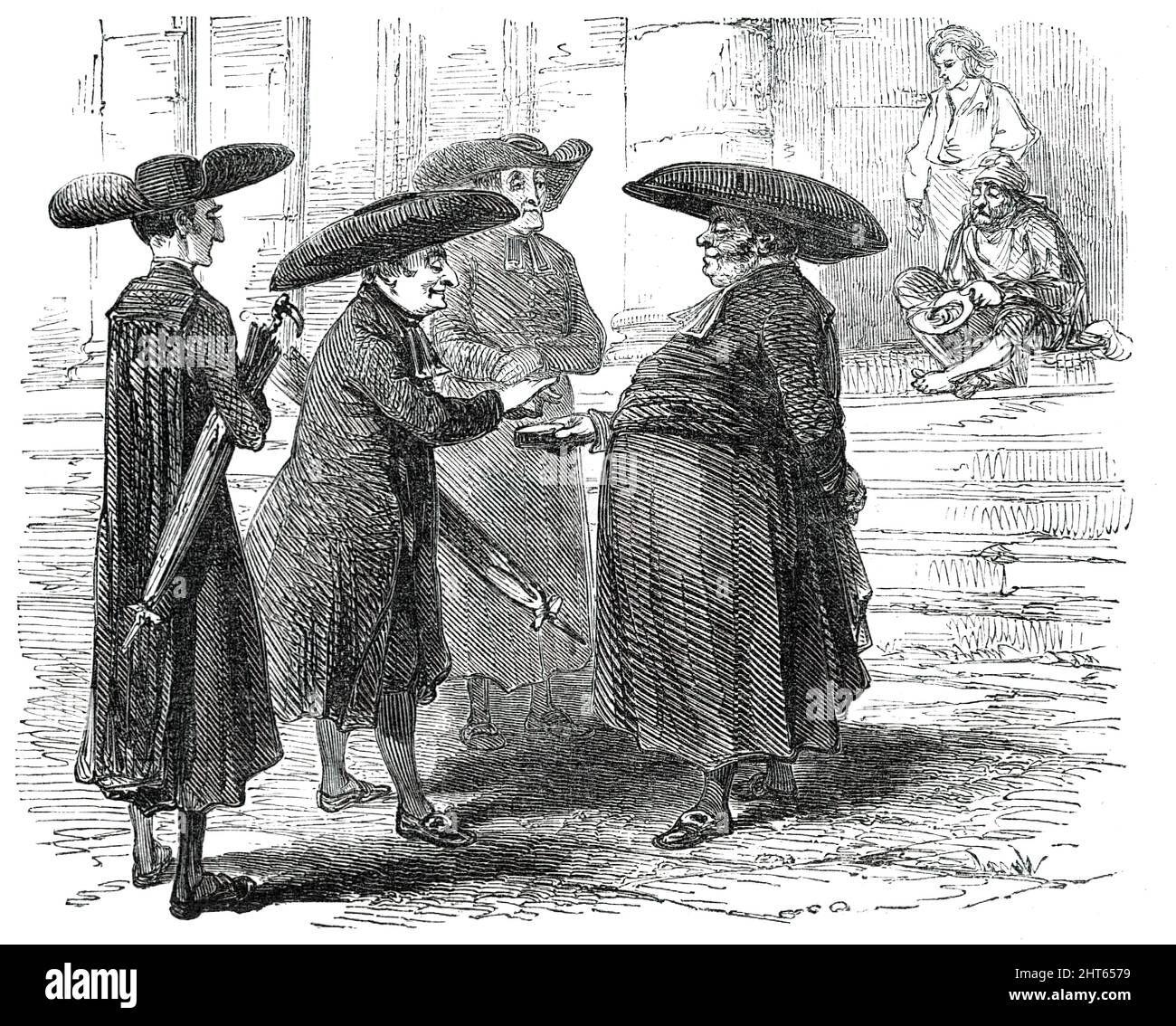 Ecclesiastics, [Rome], 1850. Scene depicting members of the clergy ...