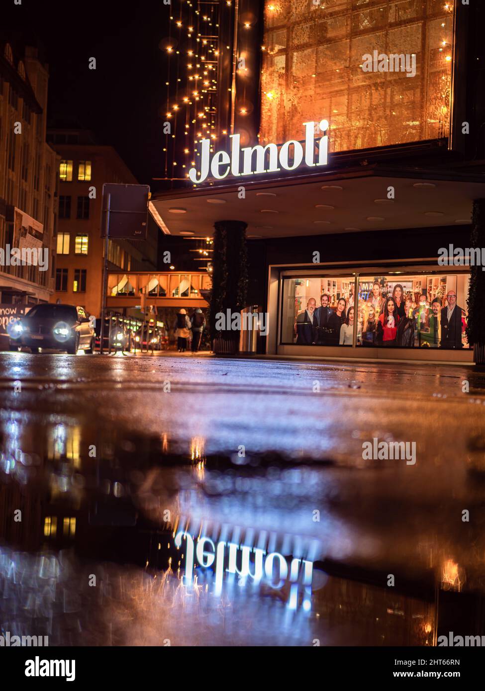 Zurich, Switzerland - December 1, 2021: Jelmoli is a department store in Zurich, Switzerland. It is one of the oldest and best known in the world. Stock Photo