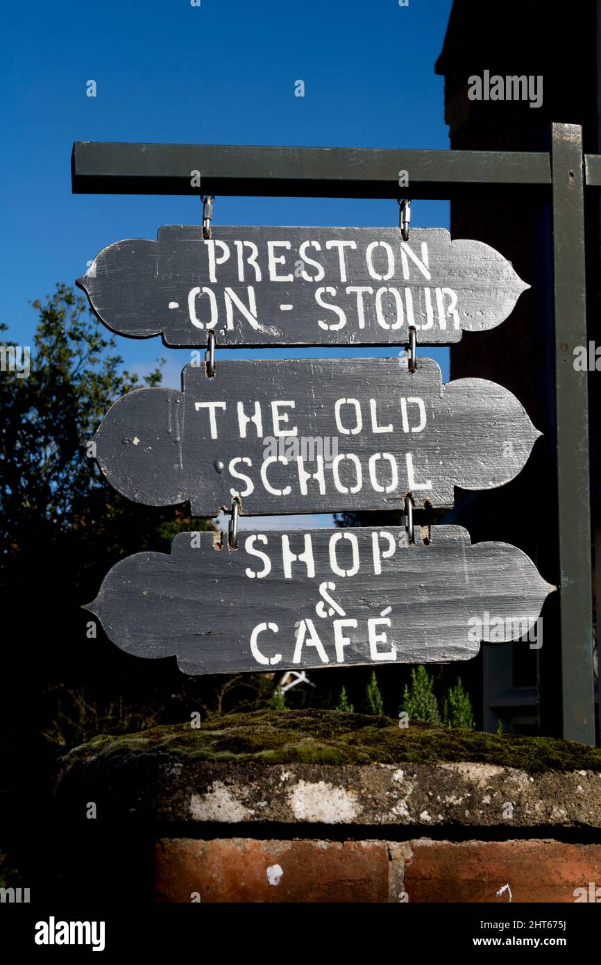 The Old School shop and cafe sign, PrestononStour, Warwickshire