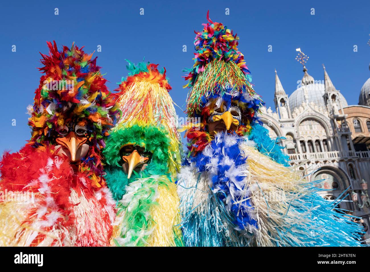 Venice, Italy. 27th Feb, 2022. Colourful carnival celebrations in Venice continue despite the ongoing Corona pandemic and the war in Ukraine. Credit: Vibrant Pictures/Alamy Live News Stock Photo