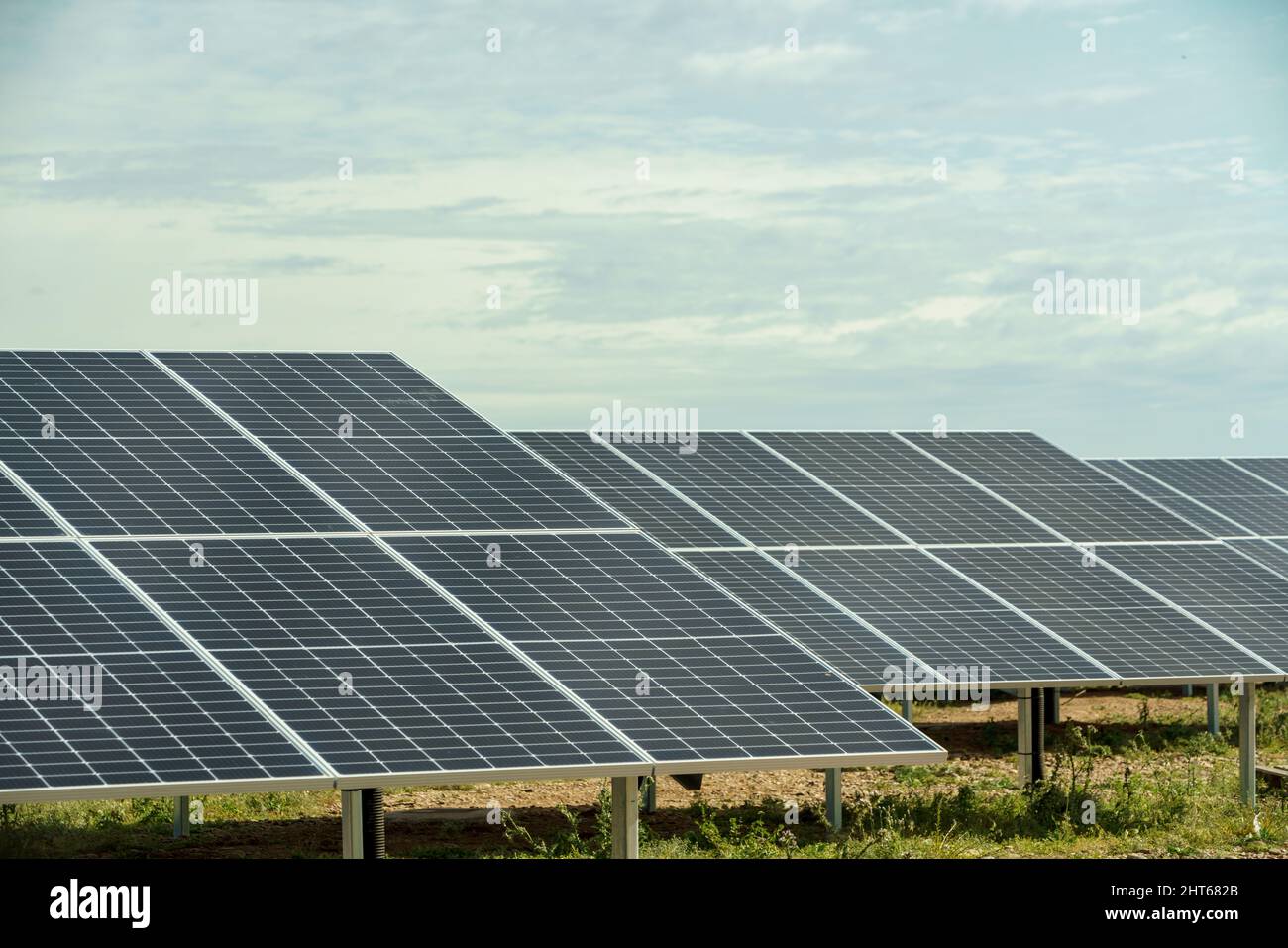 Solar panels generating green energy Stock Photo - Alamy