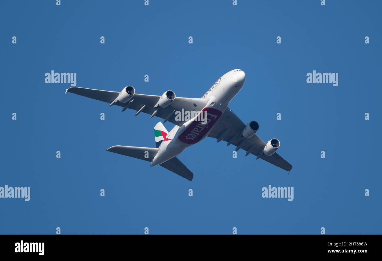 London, UK. 27 February 2022. International airlines fly out of London