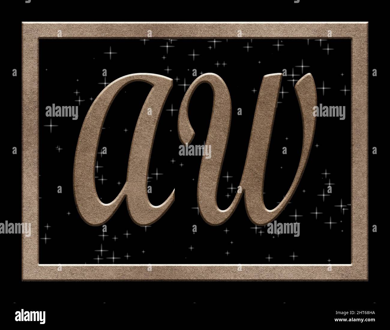 Signature with the two capital letters AW , crystal Stock Photo - Alamy