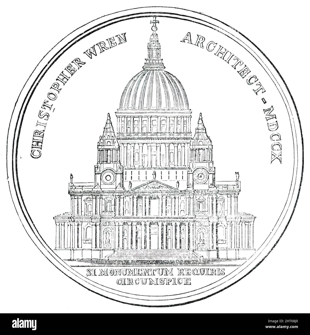 Reverse of the "Wren" Medal of the ArtUnion of London, 1850. 'Medal