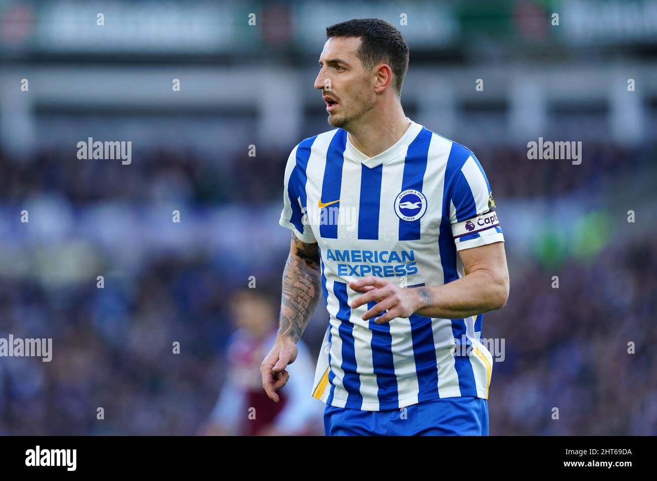 Brighton and Hove Albion's Lewis Dunk during the Premier League match at the AMEX Stadium, Brighton. Picture date: Saturday February 26, 2022. Stock Photo