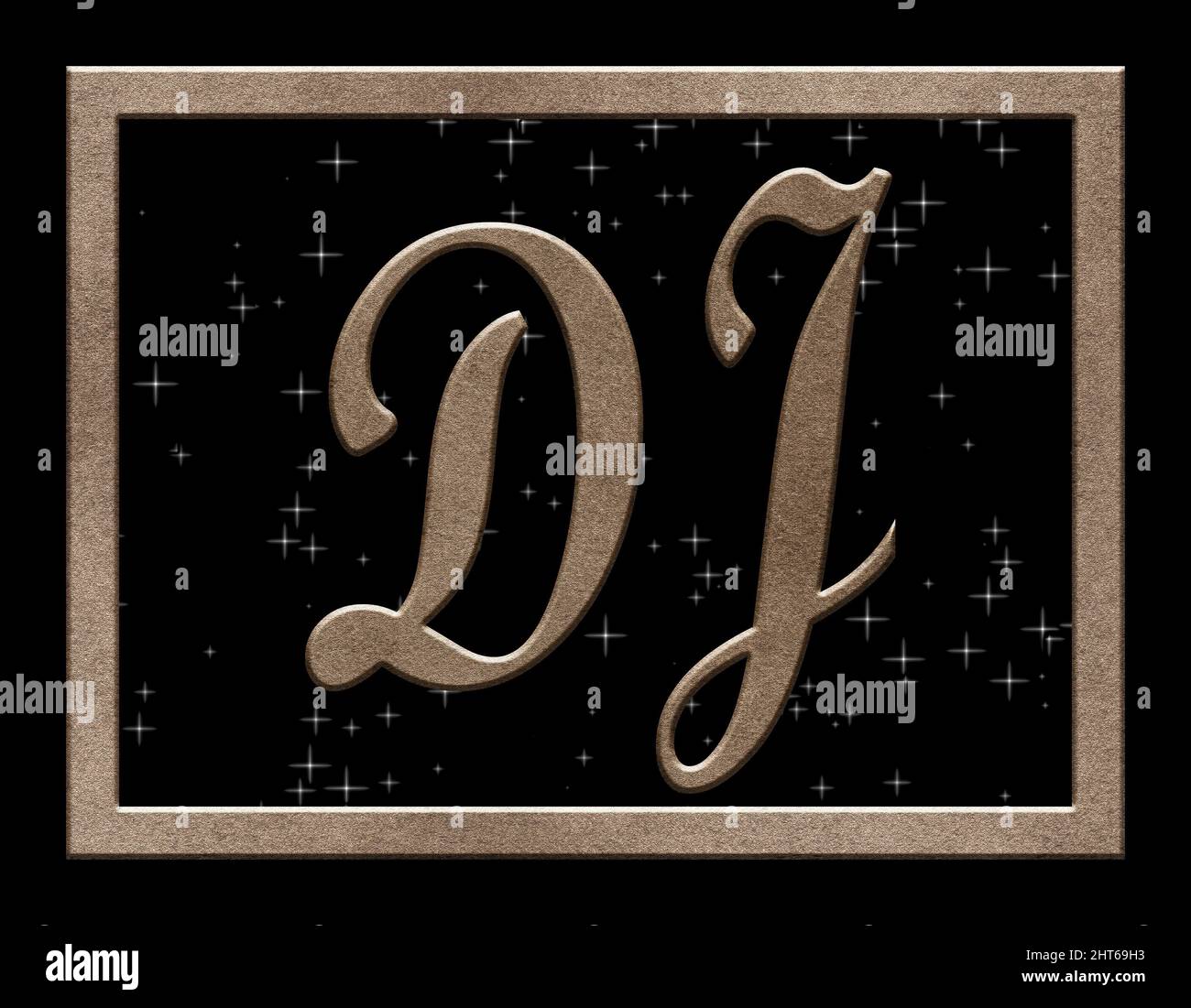 Signature with the two capital letters DJ , crystal Stock Photo Alamy