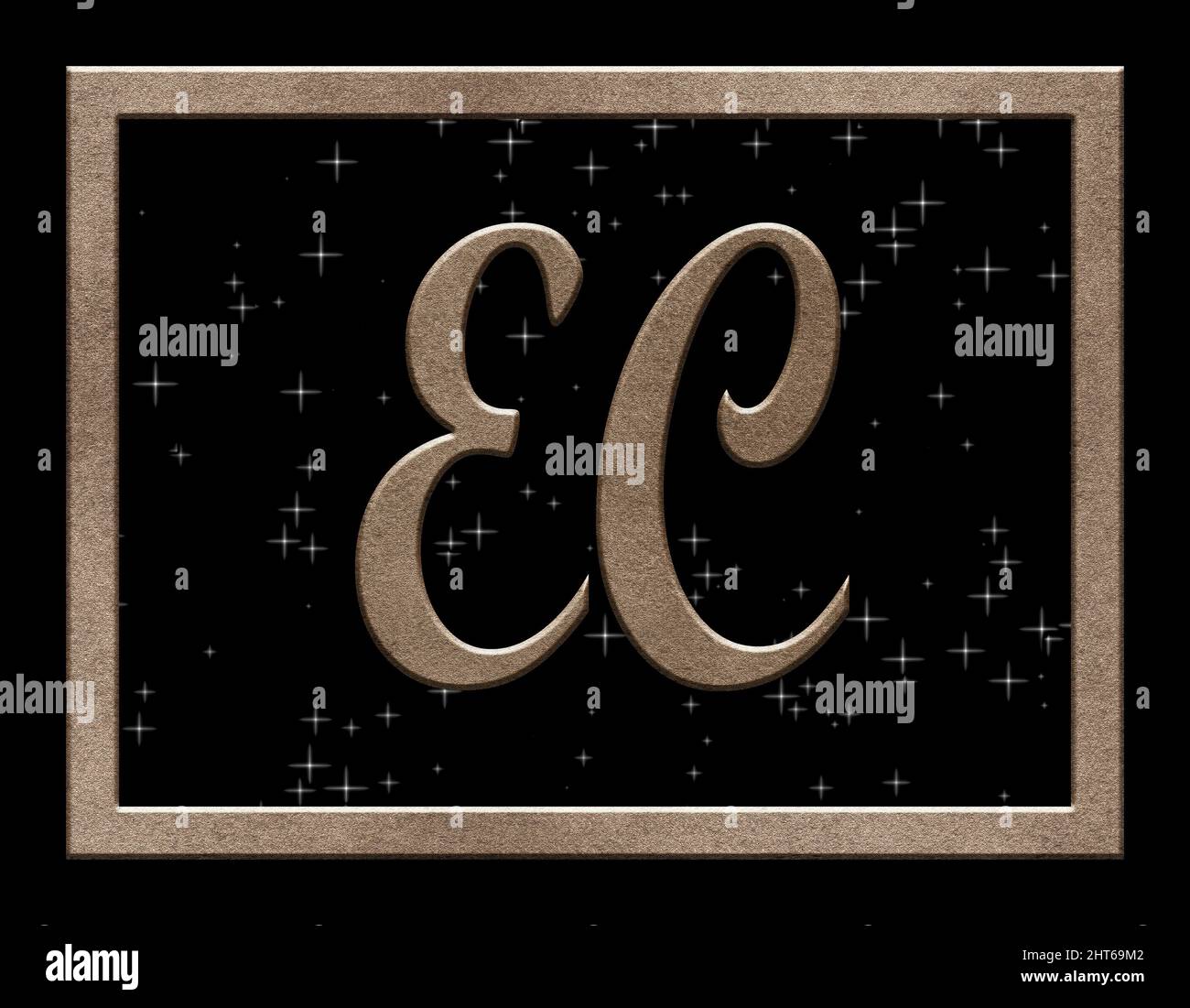 Signature with the two capital letters EC , crystal Stock Photo - Alamy