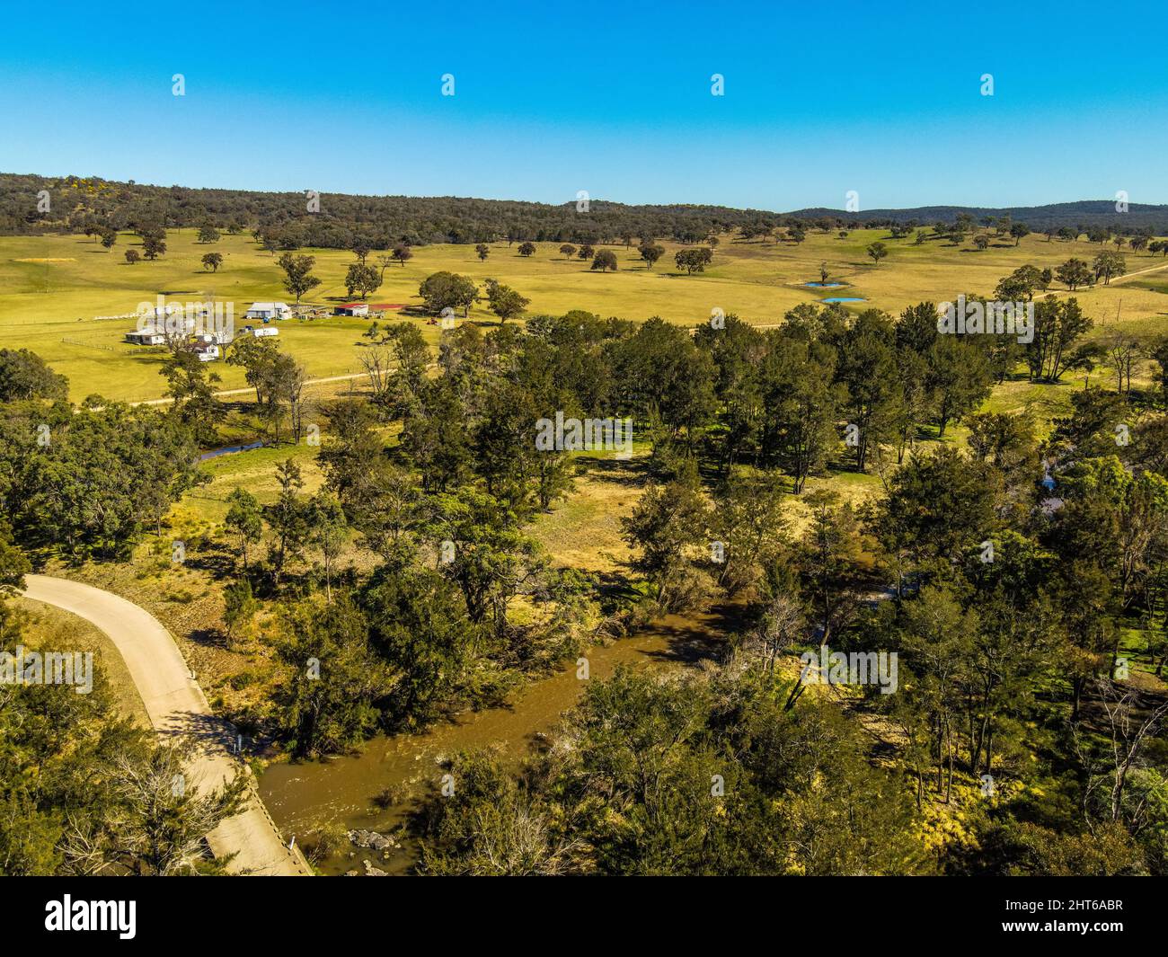 Breathtaking aerial view of the Severn River, Strathbogie, NSW