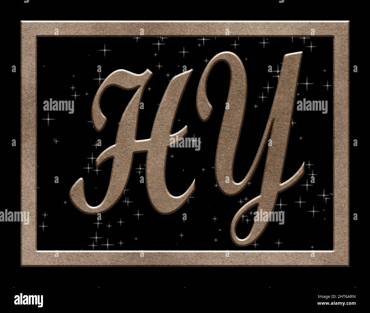 Signature with the two capital letters HY , crystal Stock Photo - Alamy