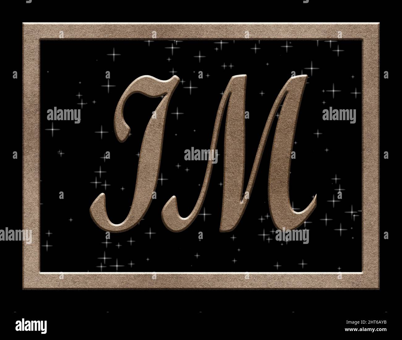Signature with the two capital letters IM , crystal Stock Photo - Alamy