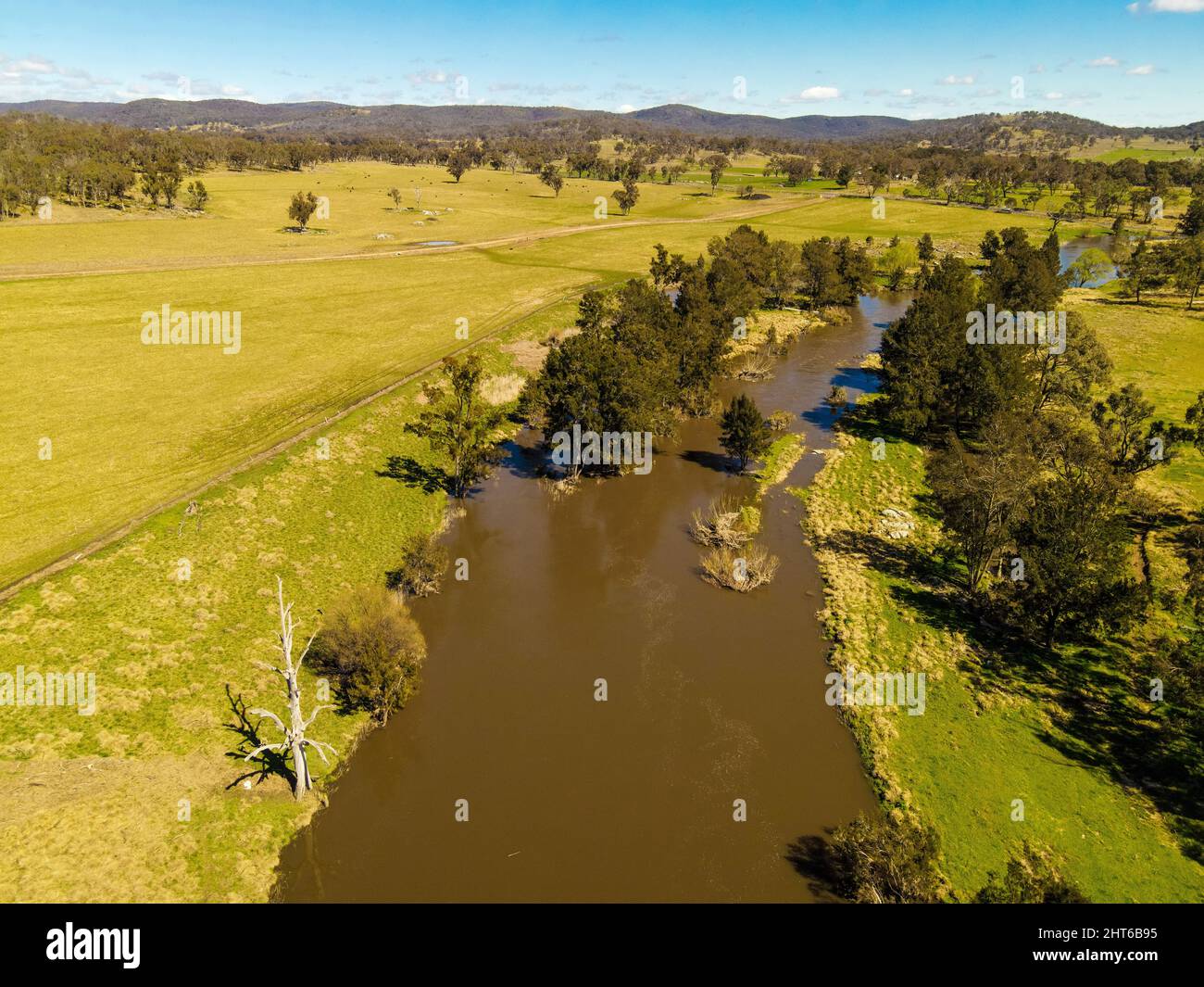 Aerial view of Severn River in New South Wales, Australia Stock Photo