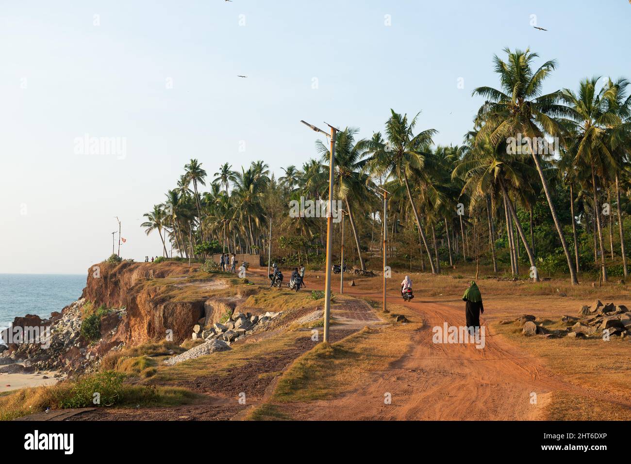Varkala, India - January 2022: The cliff Stock Photo