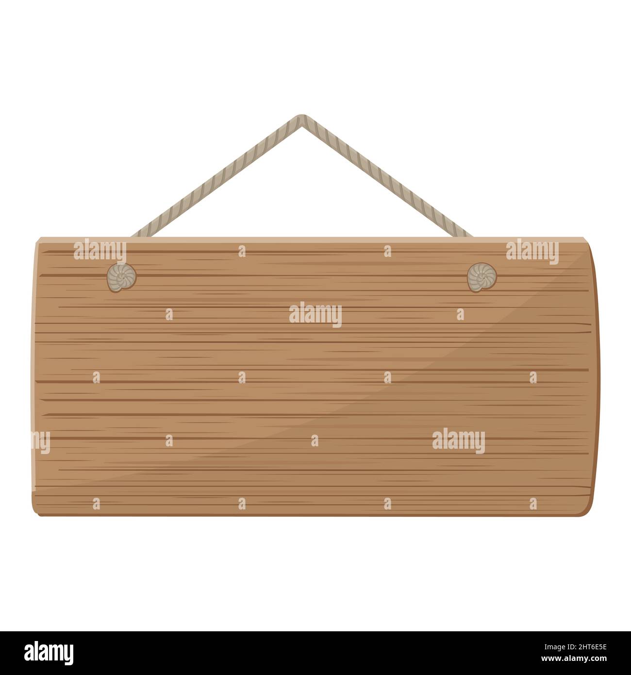 Wooden plaque made of boards. Empty wooden billboard, color vector