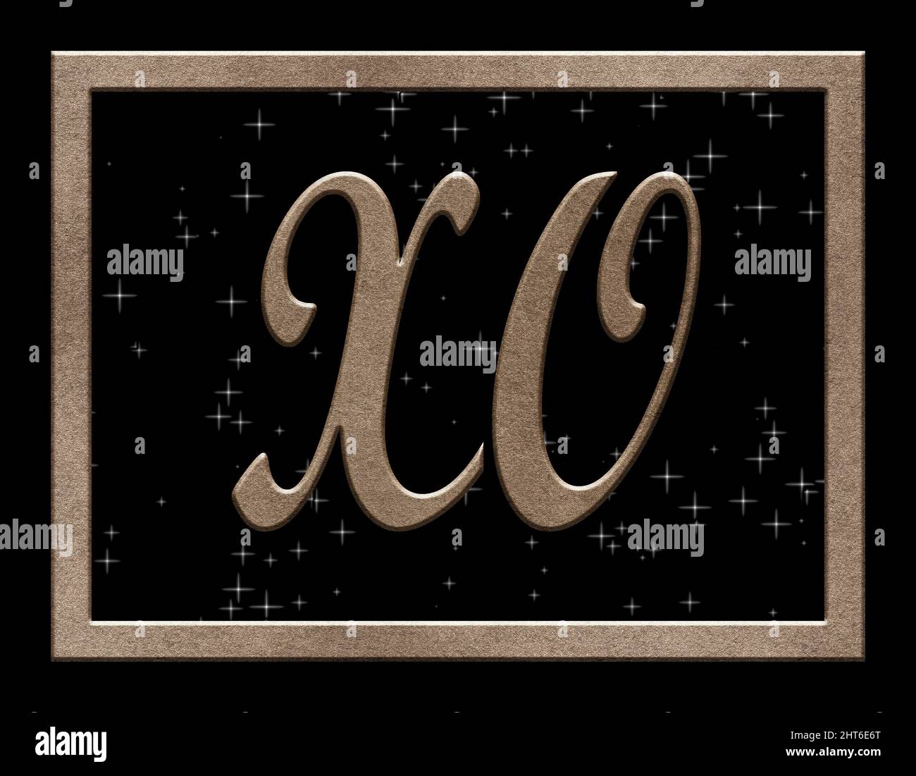 Signature with the two capital letters XO , crystal Stock Photo - Alamy