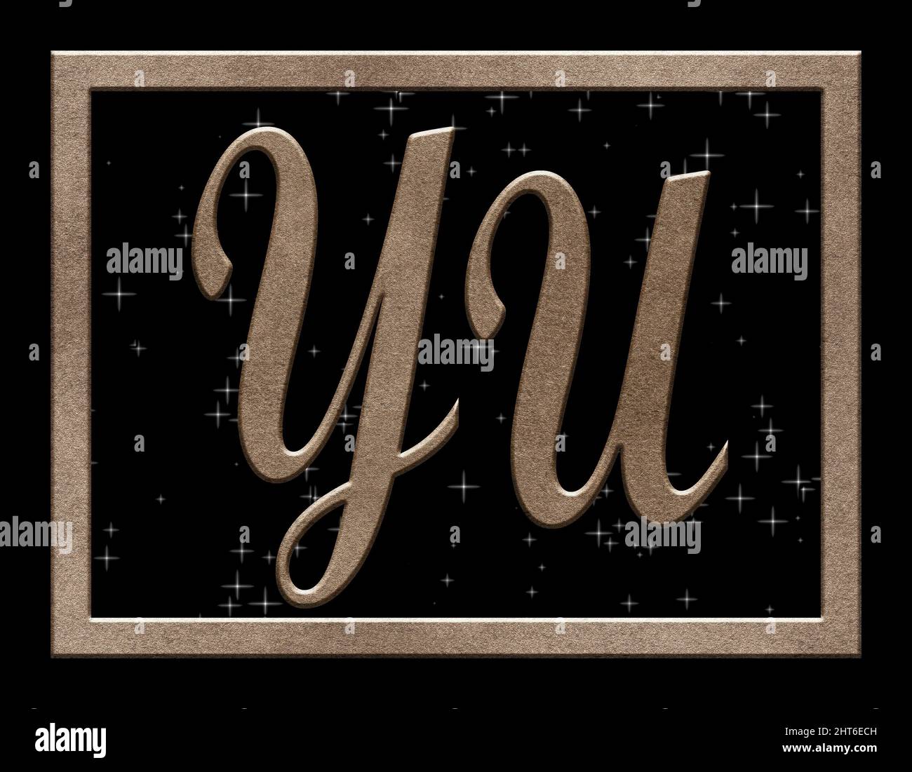 Signature with the two capital letters YU , crystal Stock Photo - Alamy