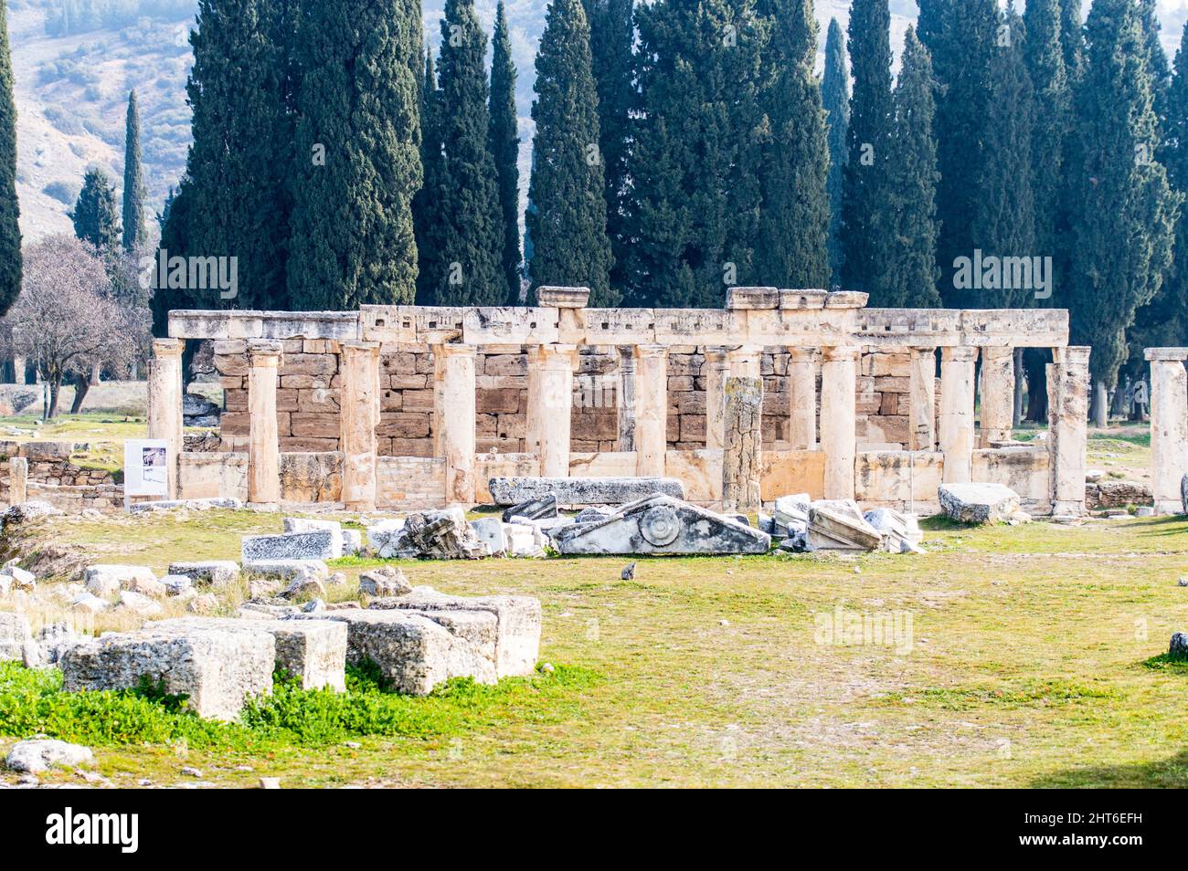 Ruins in Hierapolis the UNESCO heritage site Stock Photo