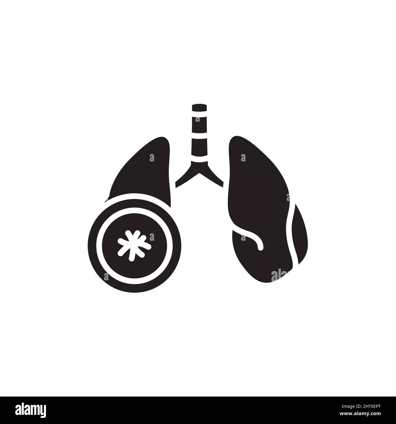 Bronchitis color line icon. Isolated vector element. Outline pictogram ...