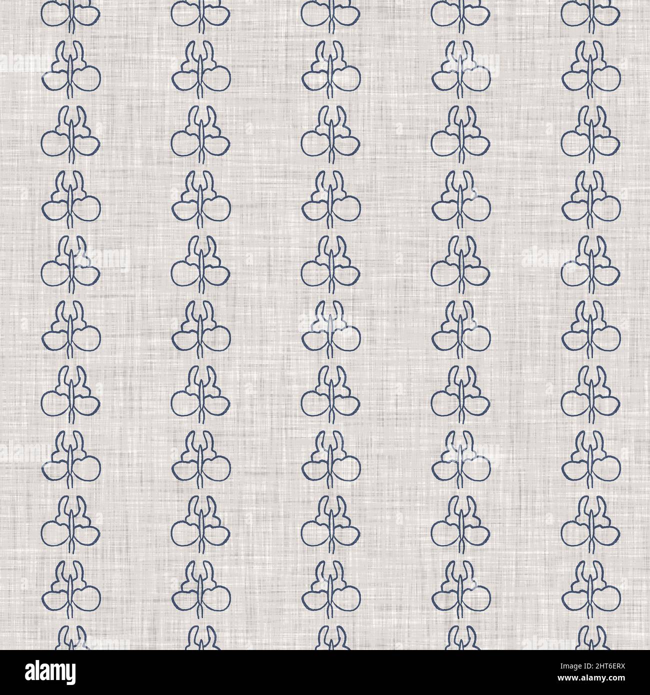 Farmhouse blue butterfly linen seamless pattern. Tonal french country ...