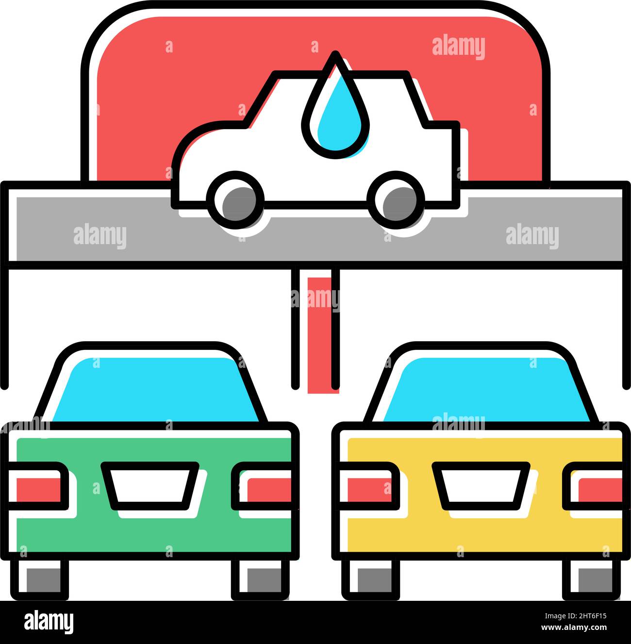 automatically car wash service color icon vector illustration Stock ...