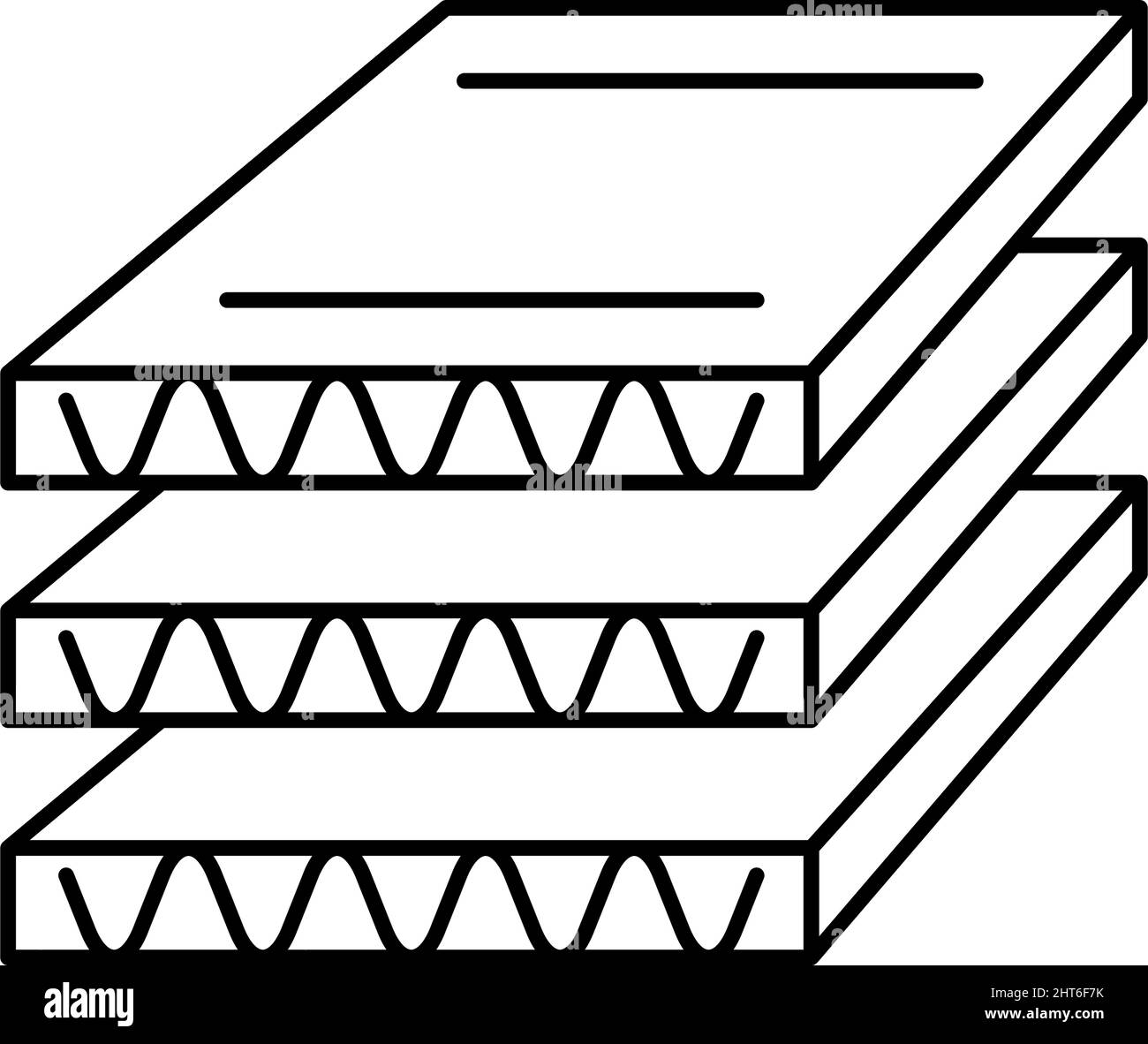 cardboard layers line icon vector illustration Stock Vector