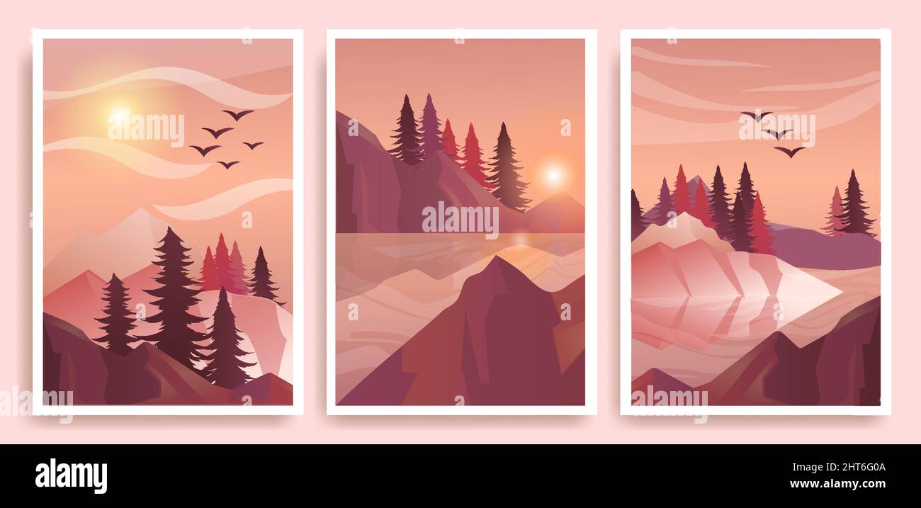 Set of landscape Stock Vector Image & Art - Alamy