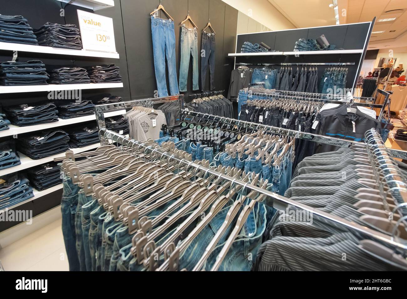 Hangers with clothes in a clothing store in Johannesburg, South Africa Stock Photo Alamy