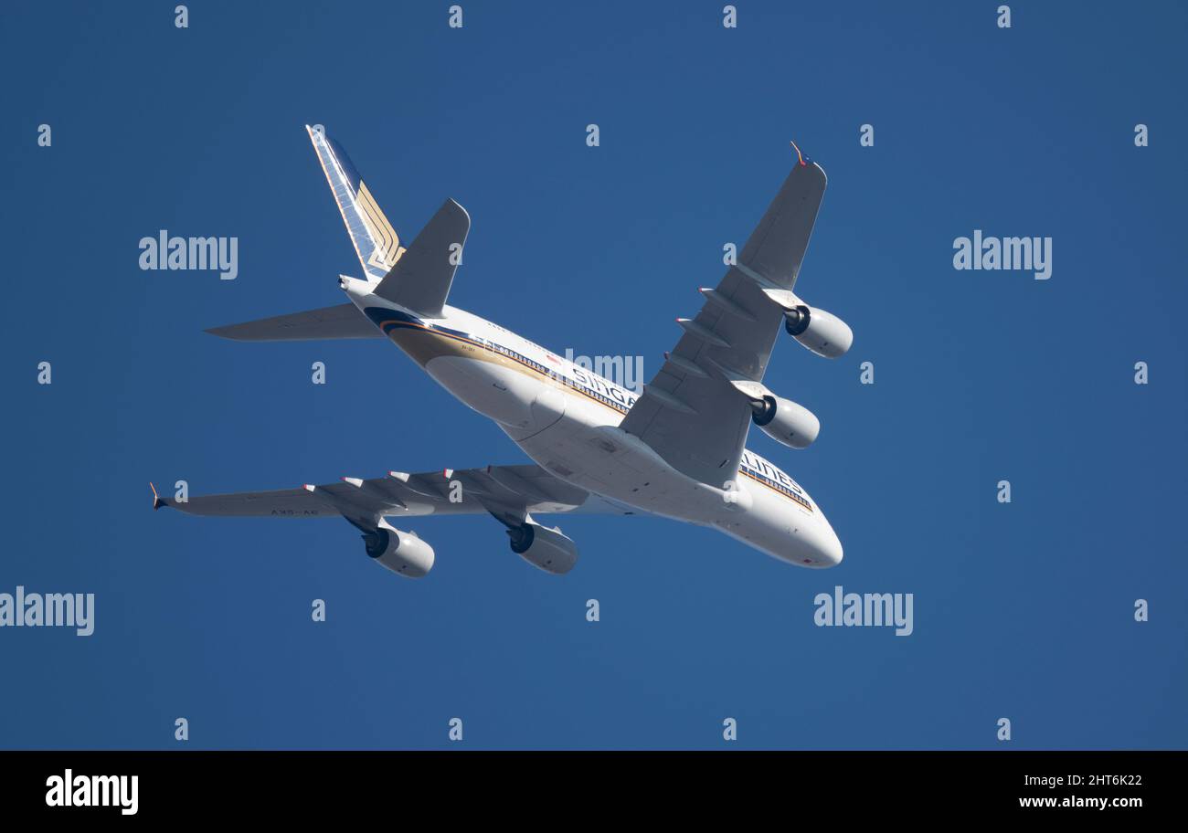 London, UK. 27 February 2022. International airlines fly out of London