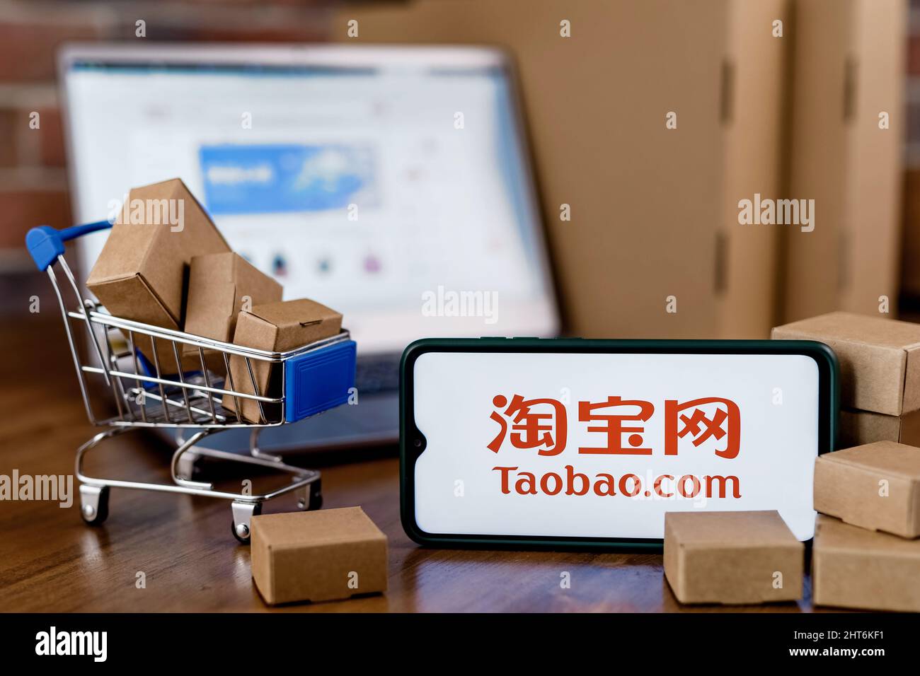 Taobao is a Chinese online shopping platform. Smartphone with Taobao ...
