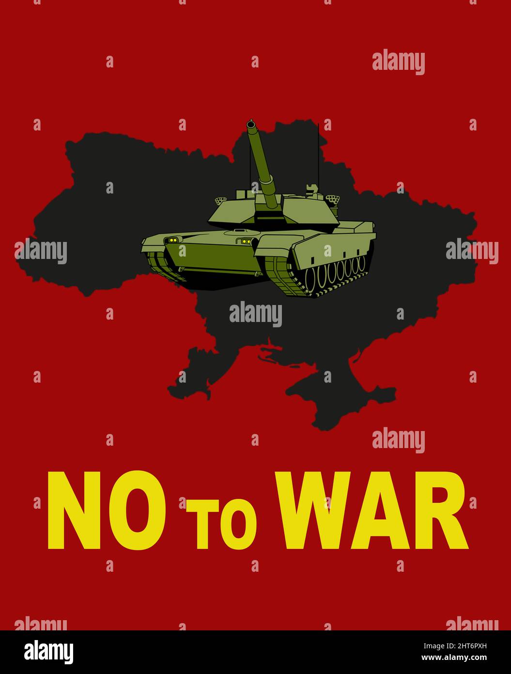 Ukraine and Russia. Stop the war, Putin criminal, no to war,  Stock Photo
