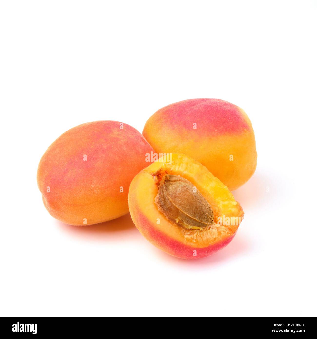 Apricots isolated on white background Stock Photo