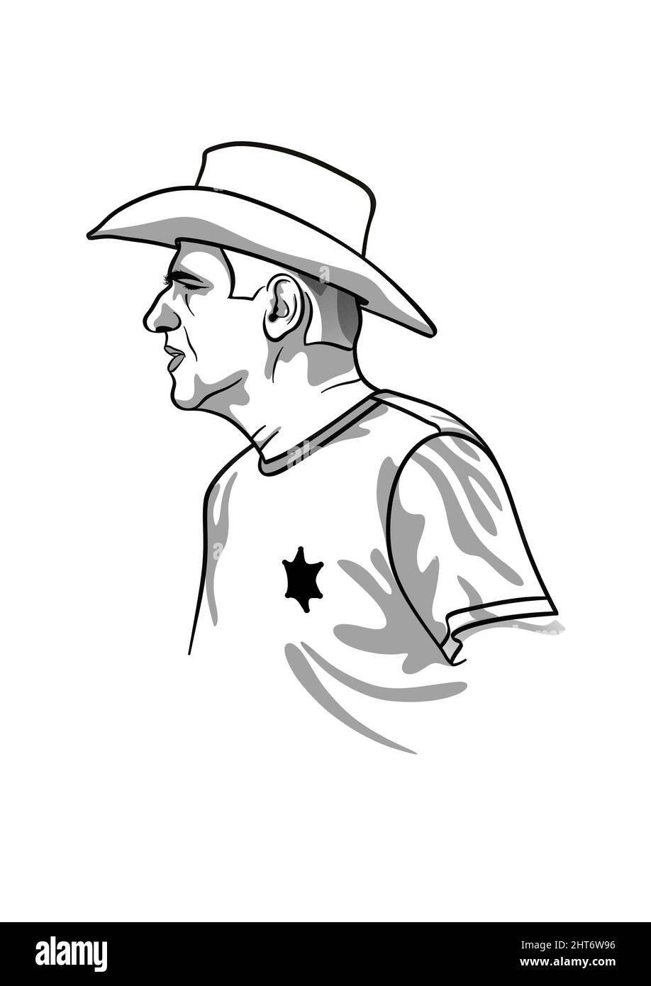 Illustration of a Sheriff drawing Stock Photo Alamy