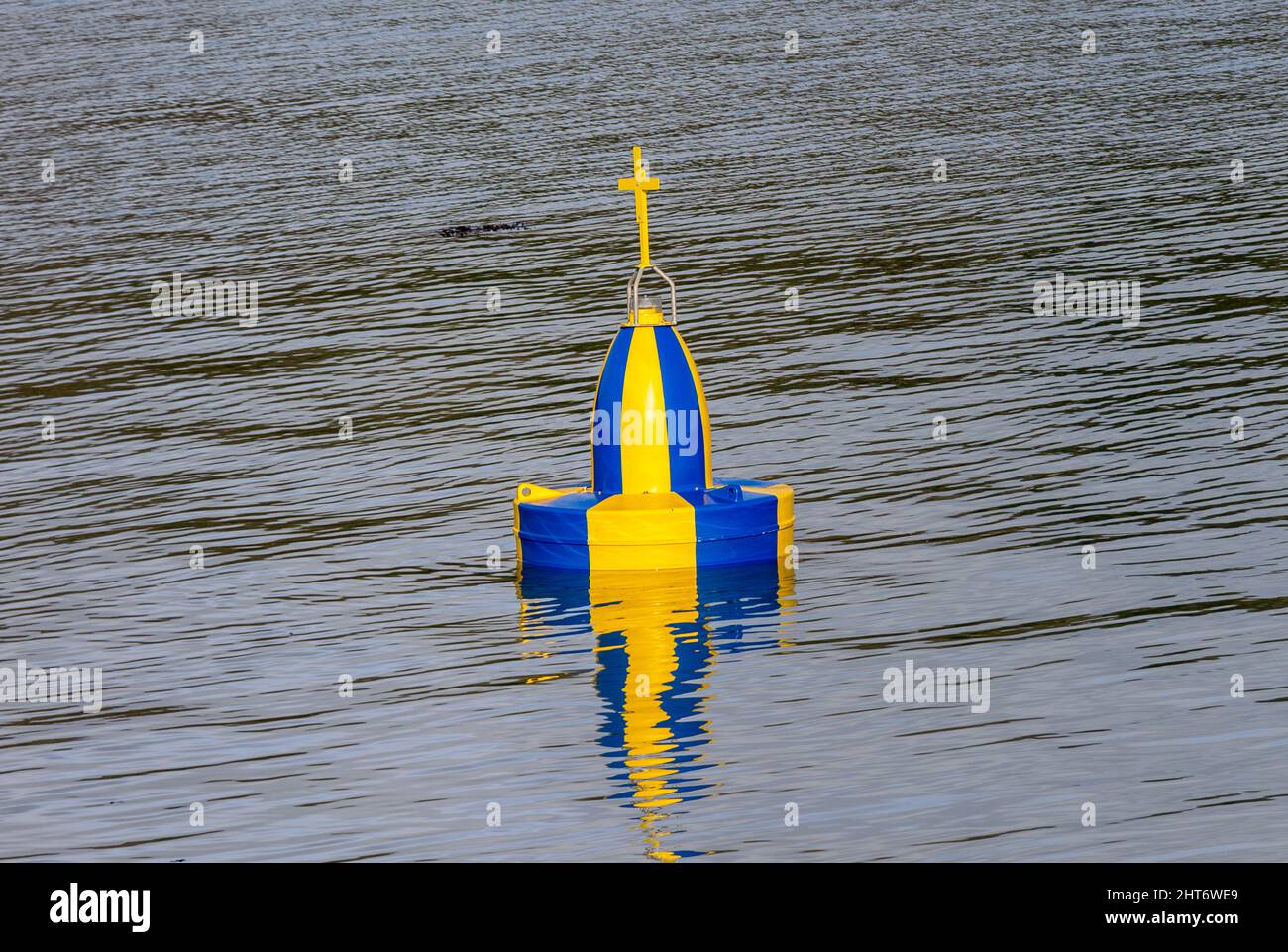 Emergency Wreck maritime navigation buoy Stock Photo Alamy