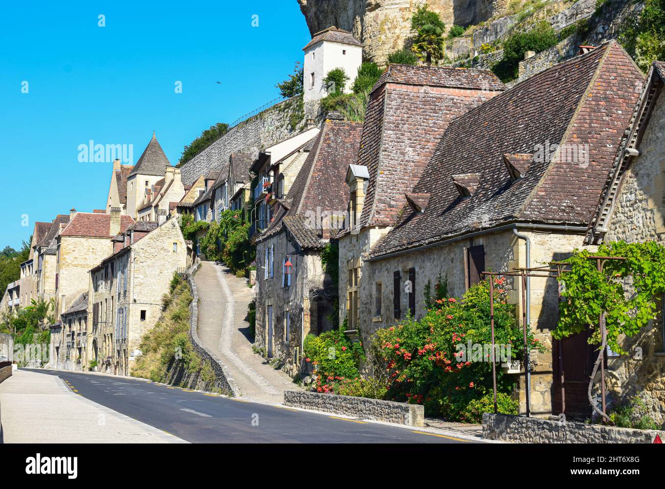 Closeup of a Medieval style village of Beynac Stock Photo