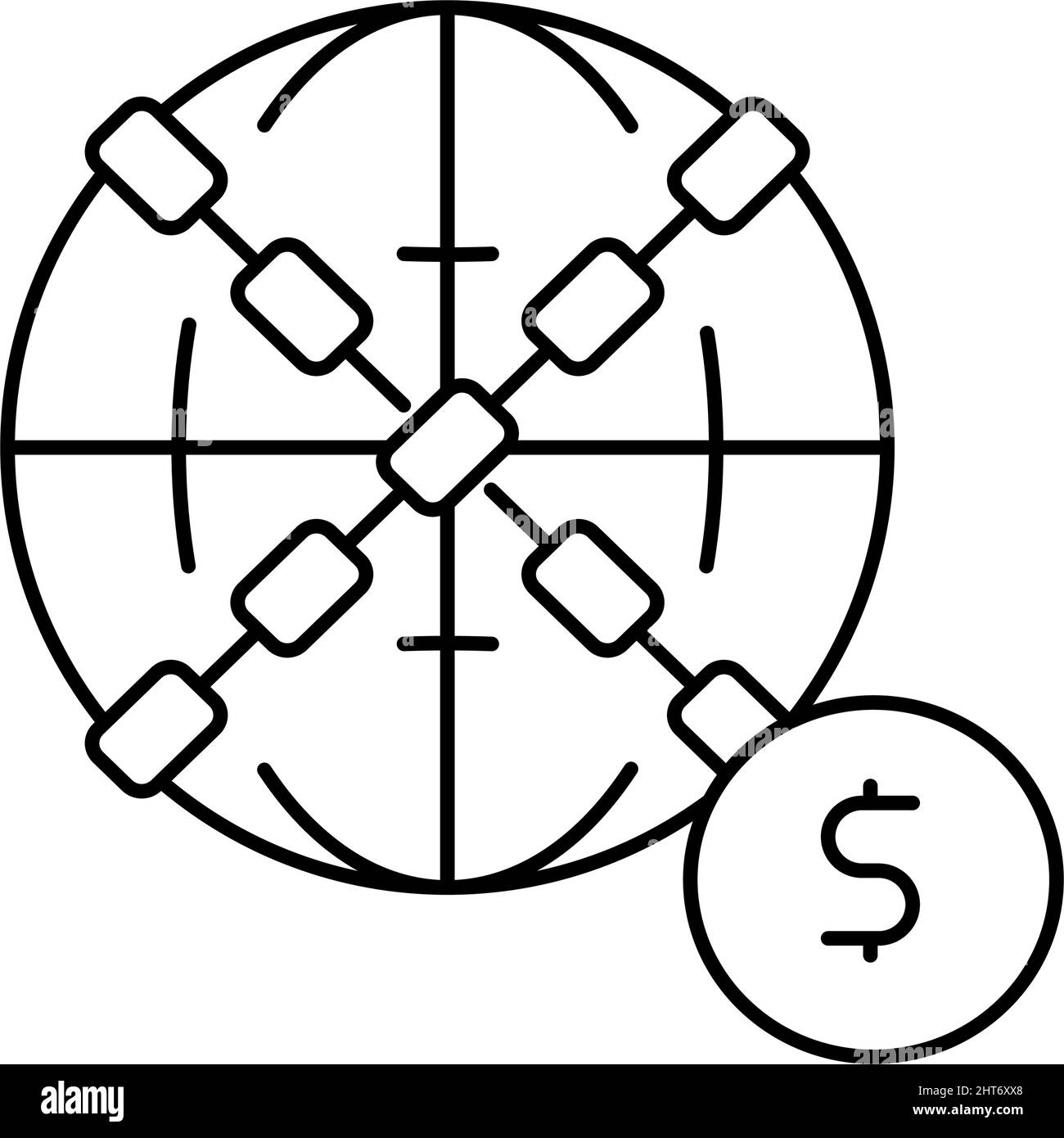 world financial crisis line icon vector illustration Stock Vector Image ...
