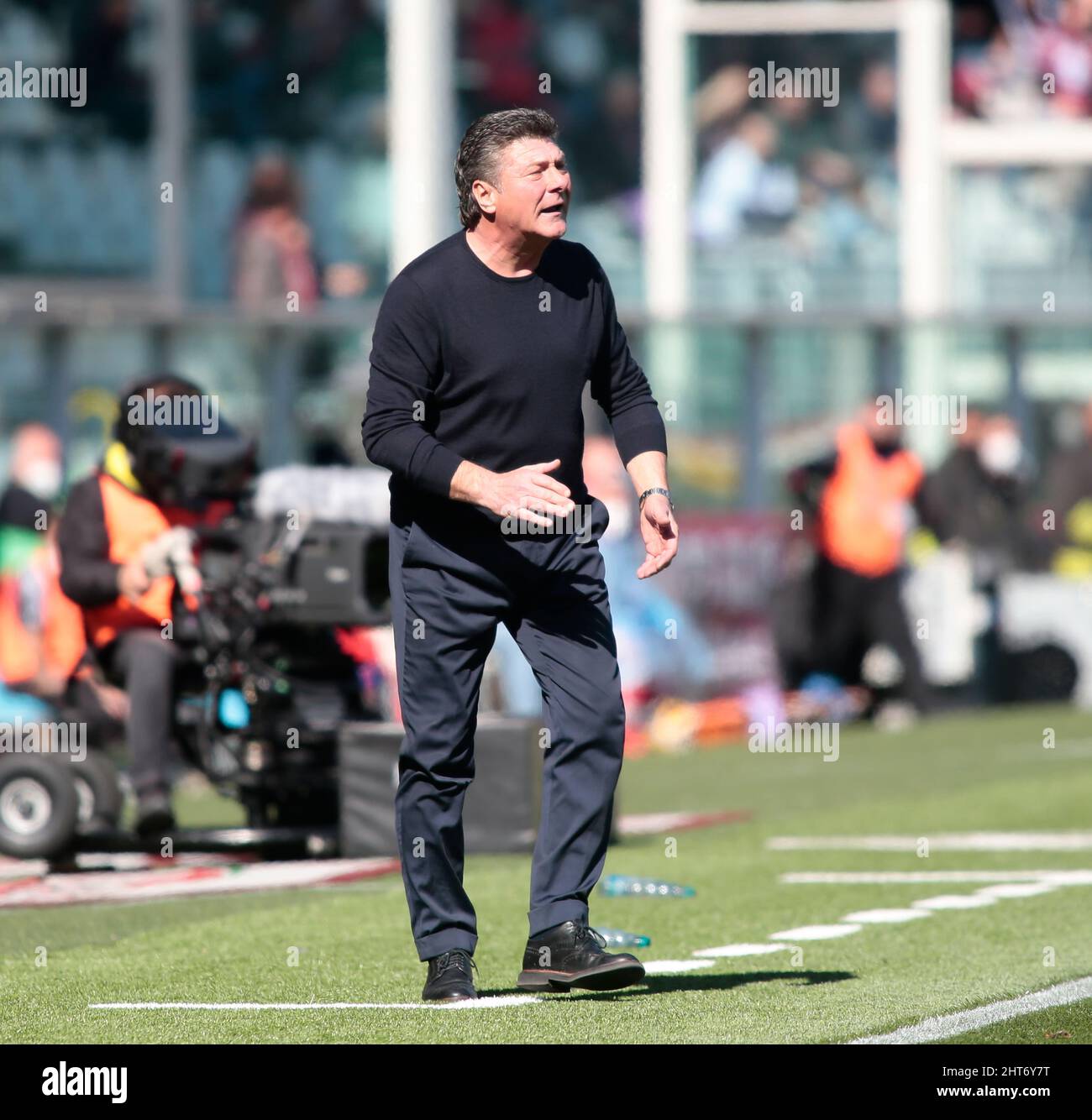 Walter Mazzarri, Manager of Cagliari Calcio during the Italian championship  Serie A football match between Torino FC and Cagliari Calcio on February  27, 2022 at Stadio Olimpico Grande Torino in Turin, Italy -