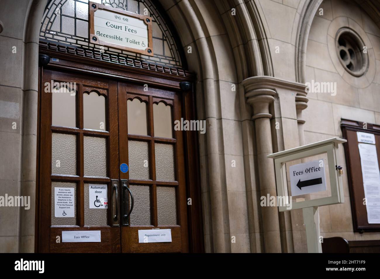 The Fees Office at the Royal Courts of Justice in central London. Picture date Thursday