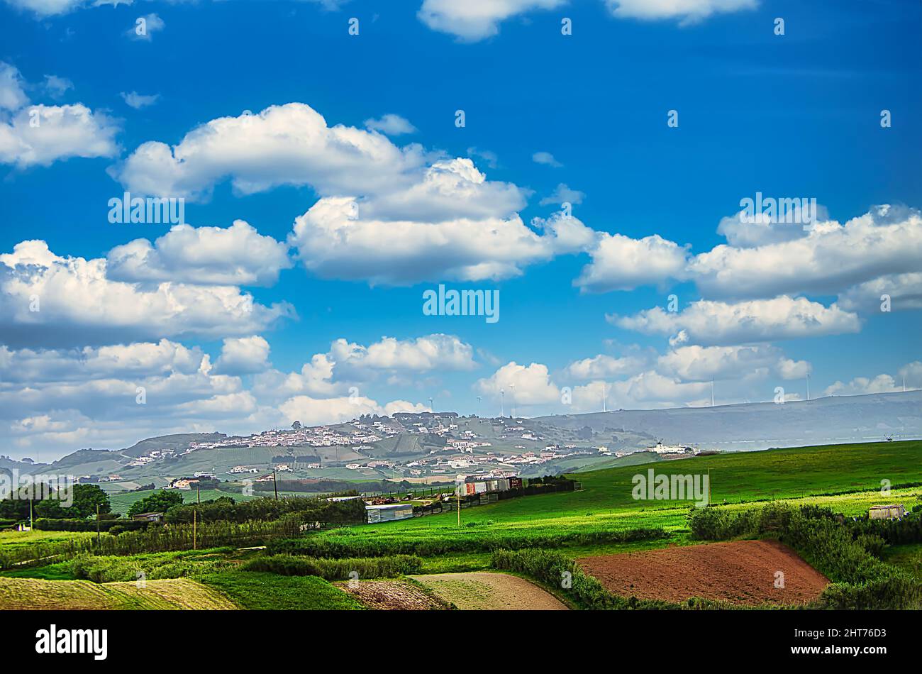 Shot of Rural landscape with cloudy sky in early spring Stock Photo - Alamy