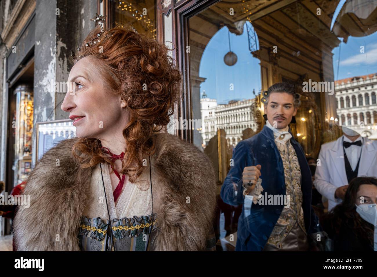 Masked revellers gather to celebrate Venice carnival in Venice, Italy ...
