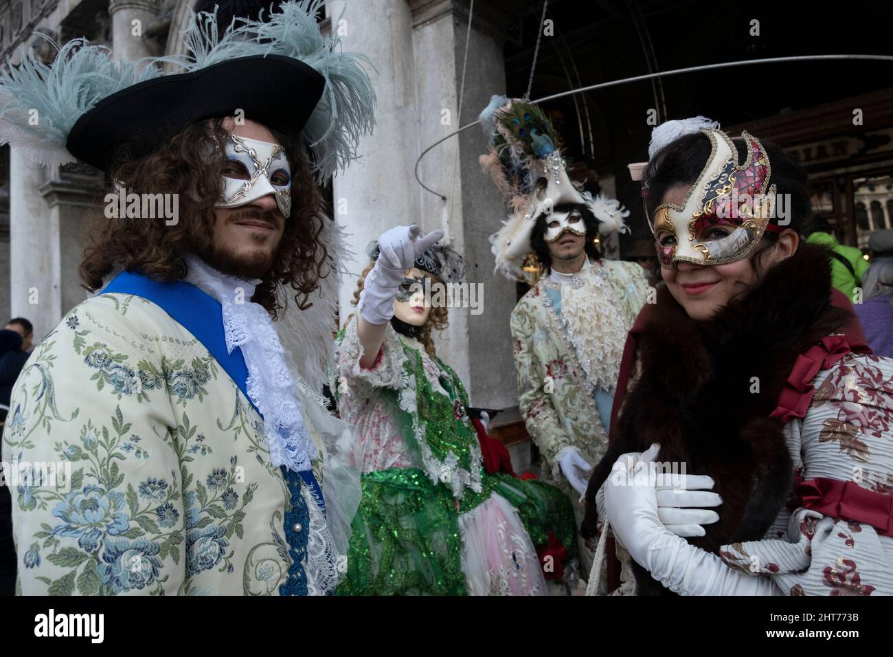 Masked revellers gather to celebrate Venice carnival in Venice, Italy ...