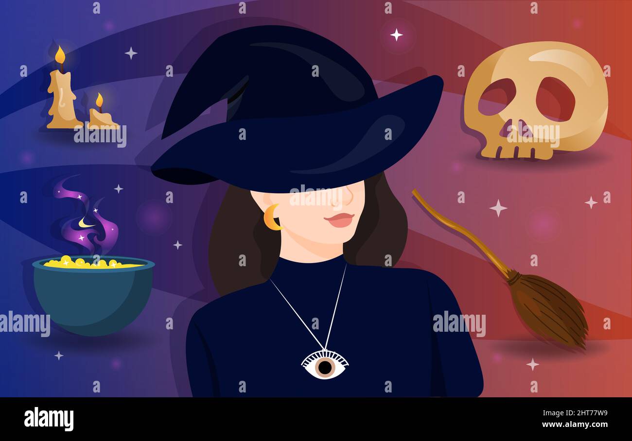 Witch with tools Stock Vector