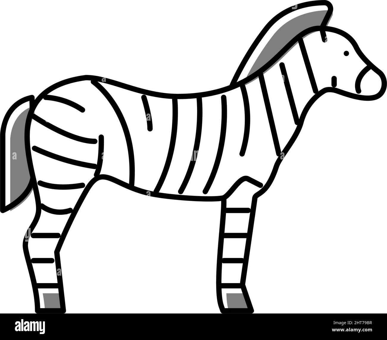 zebra animal in zoo color icon vector illustration Stock Vector