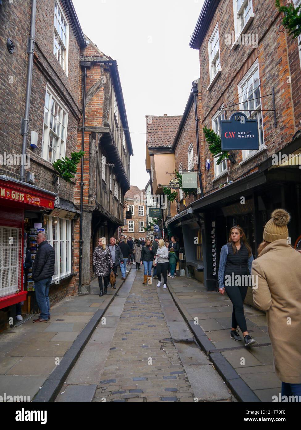 Medieval buildings  in the shambles, York, England Stock Photo