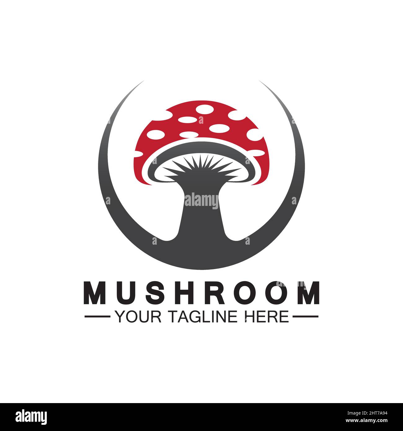 Mushroom Logo Vector Simple & Modern or Agriculture Organic Food Design Template Stock Vector