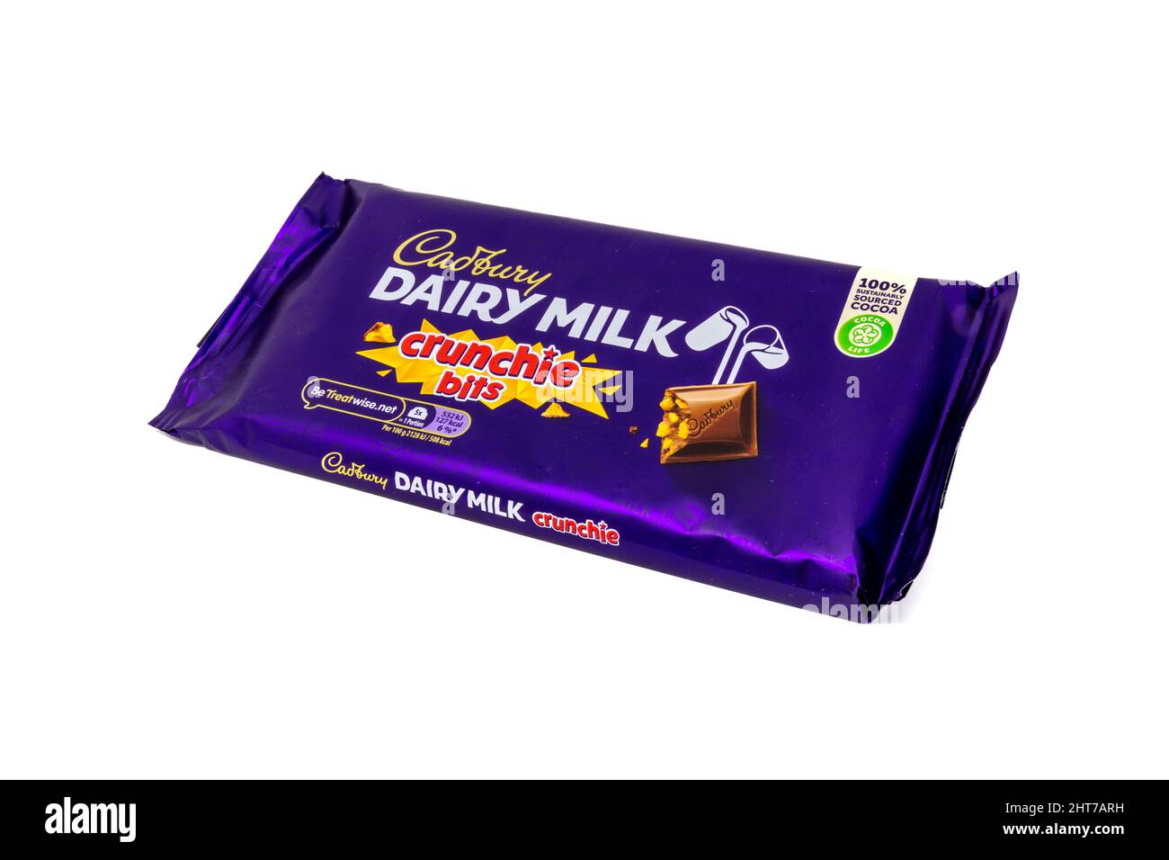 Cadbury Dairy Milk with Crunchie Bits Chocolate Bar Stock Photo