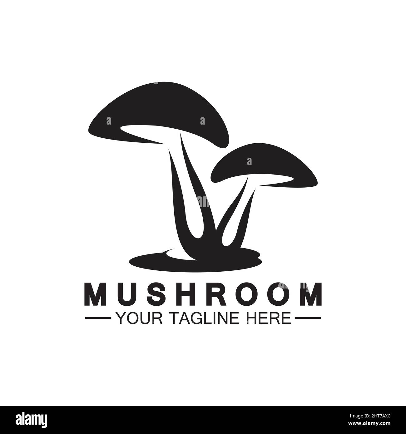 Mushroom Logo Vector Simple & Modern or Agriculture Organic Food Design