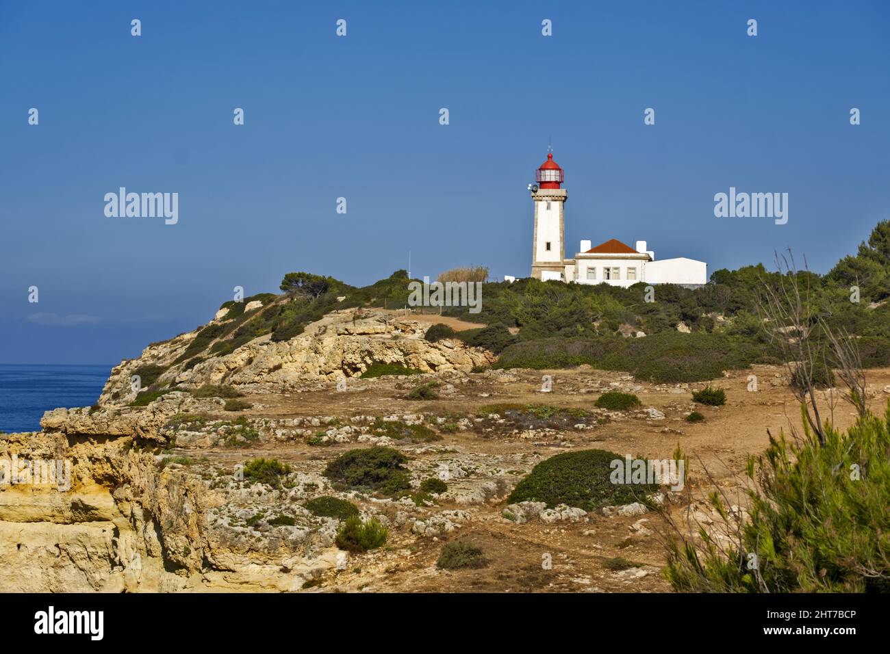 The Ponta do Altar Lighthouse is located near Ferragudo, Algarve ...