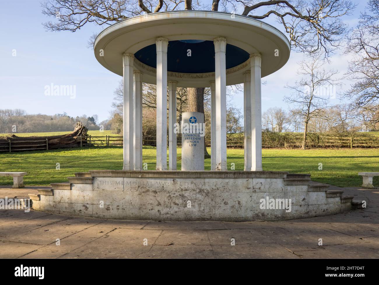 the magna carta memorial at runnymede london erected in 1957 by the american bar association Stock Photo