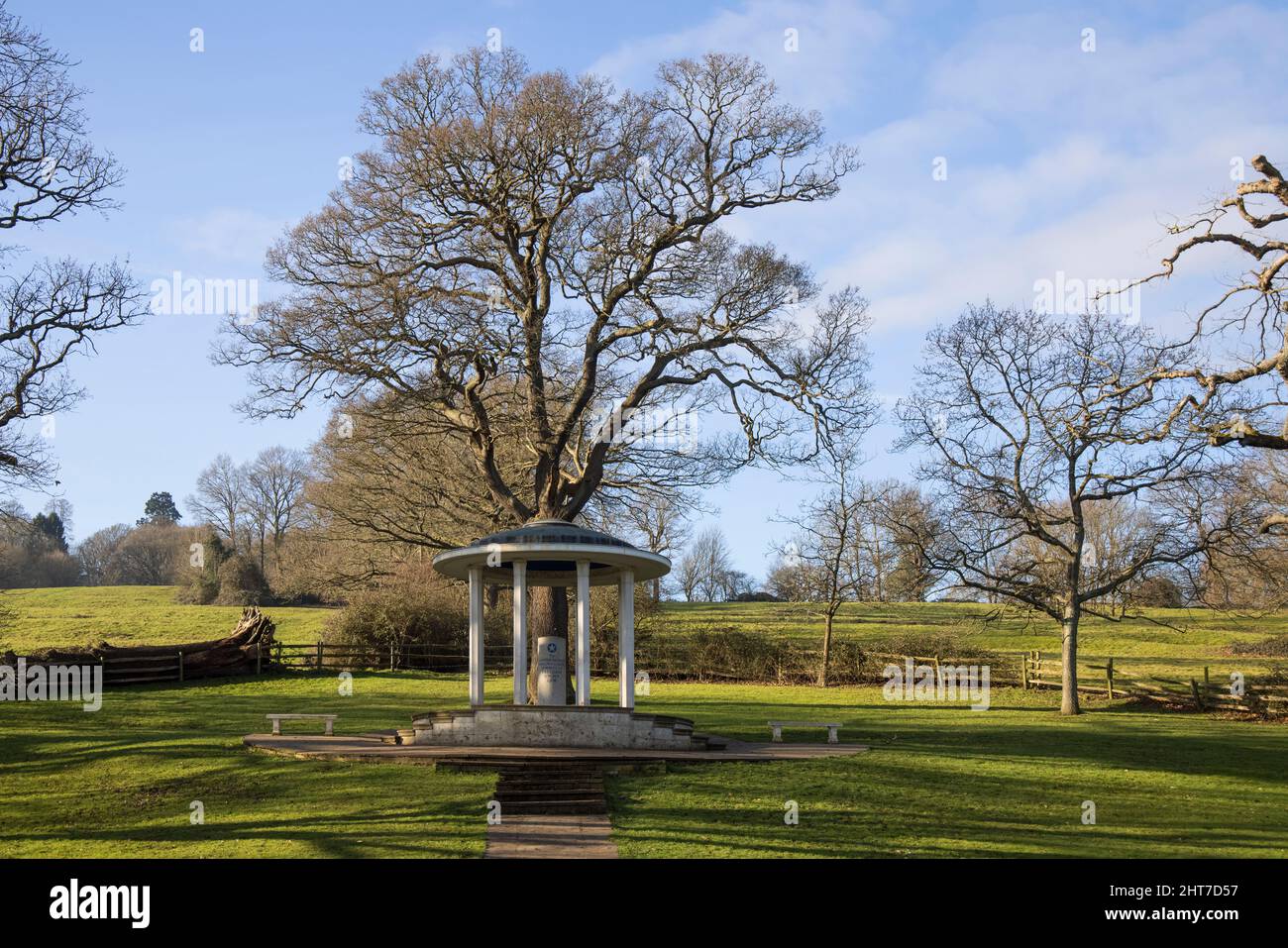 the magna carta memorial at runnymede london erected in 1957 by the american bar association Stock Photo