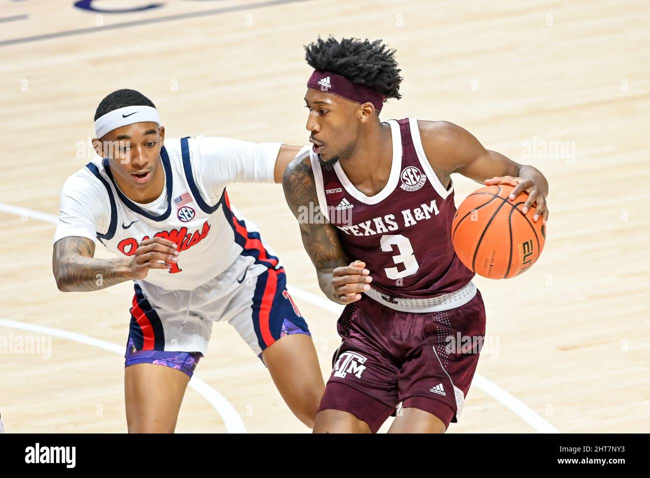 Oxford, MS, USA. 26th Feb, 2022. Texas A&M guard Quenton Jackson (3